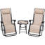 Ensemble de 3 chaises longues d'extérieur inclinables et pliantes portatives-1657606204