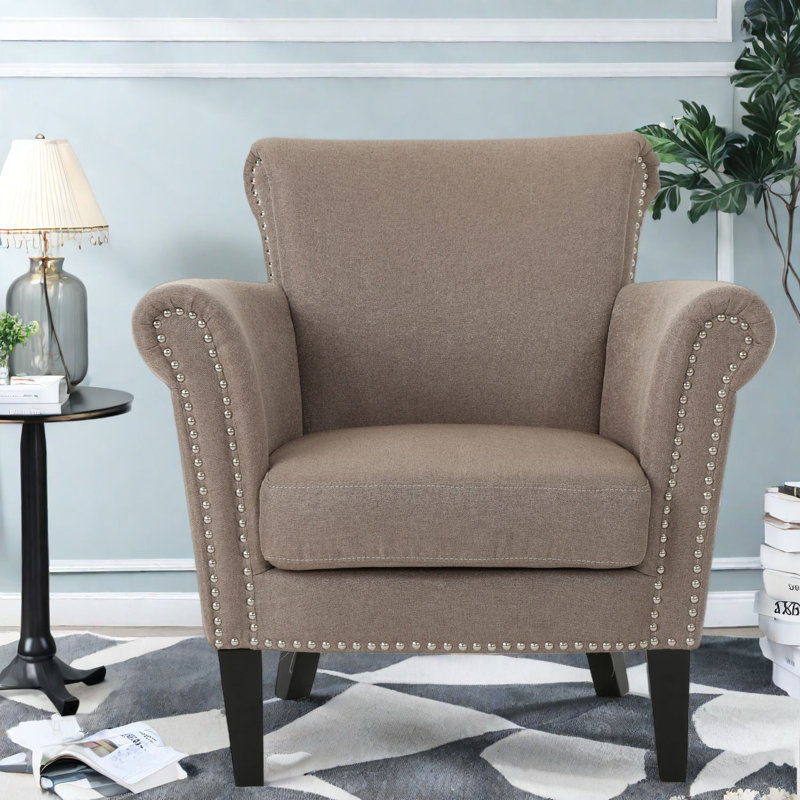 Fauteuils d'appoint compacts, fauteuil club en bois et tissu, sièges de maison modernes