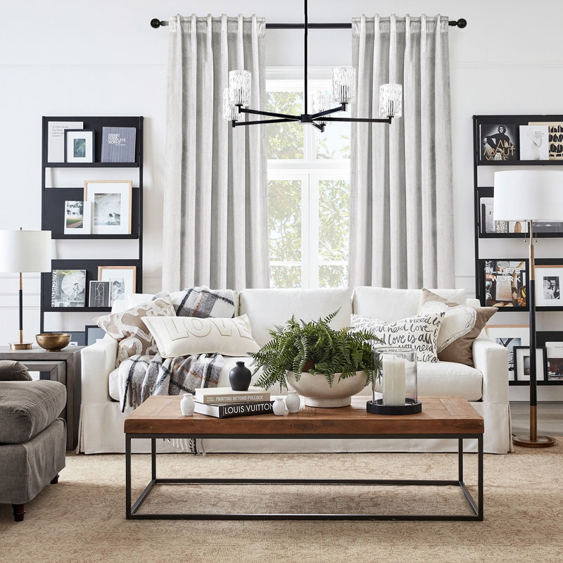 Thermal Blackout Curtain Panels, Gray White, 52" W x 90" L