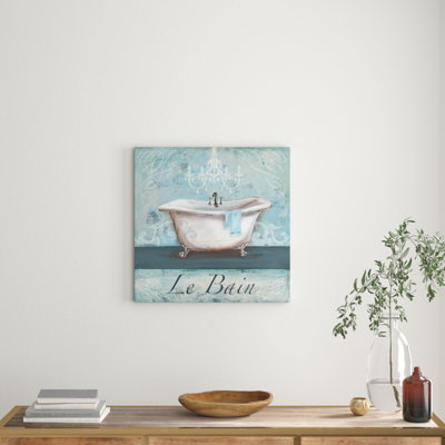 Aqua Bath Le Bein by Tre Sorelle Studios - Wrapped Canvas Print