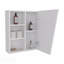 Armoire à pharmacie murale à miroir avec une porte et quatre compartiments ouverts Quintana, blanc