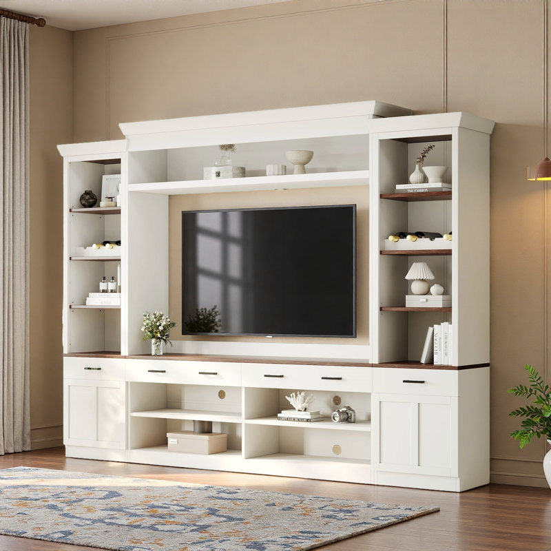 Ensemble de meuble audio-vidéo 4 pièces Farmhouse, Blanc