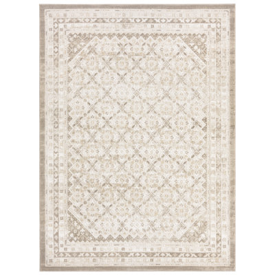 Tapis ivoire / beige à bordure délavée Mirella NICOLE MILLER New York
