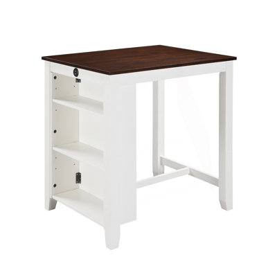 Counter Height Dining Table With Usb Charging Ports And Shelves by Winston Porter