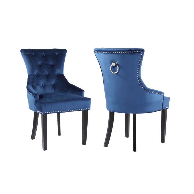 Dining Chair – Wood Legs, Manufactured Wood Frame, Modern Kitchen & Dining Seating, Blue
