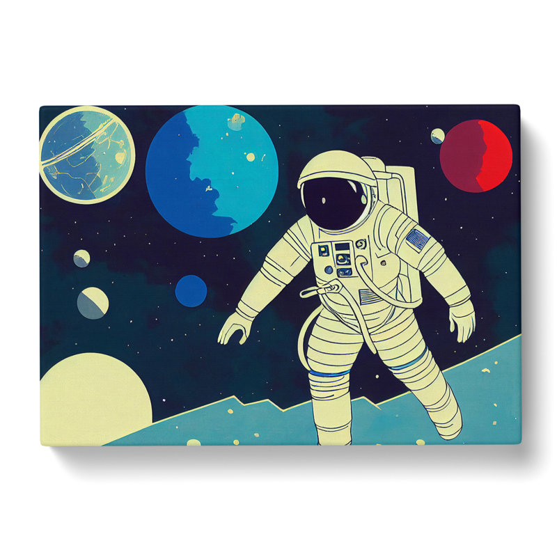 Retro Astronaut Vol.3 - Wrapped Canvas, 50cm H x 76cm W x 3cm D
