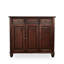 Banc de rangement pour chaussures en bois massif noyer foncé