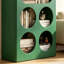 Bibliothèque ronde découpée en bois d'hévéa massif-801932685