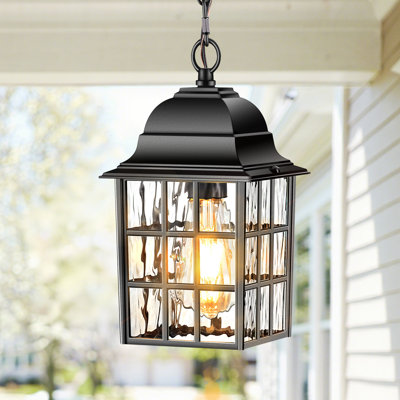 Adjustable Outdoor Hanging Lantern, Farmhouse Outdoor Ceiling Light