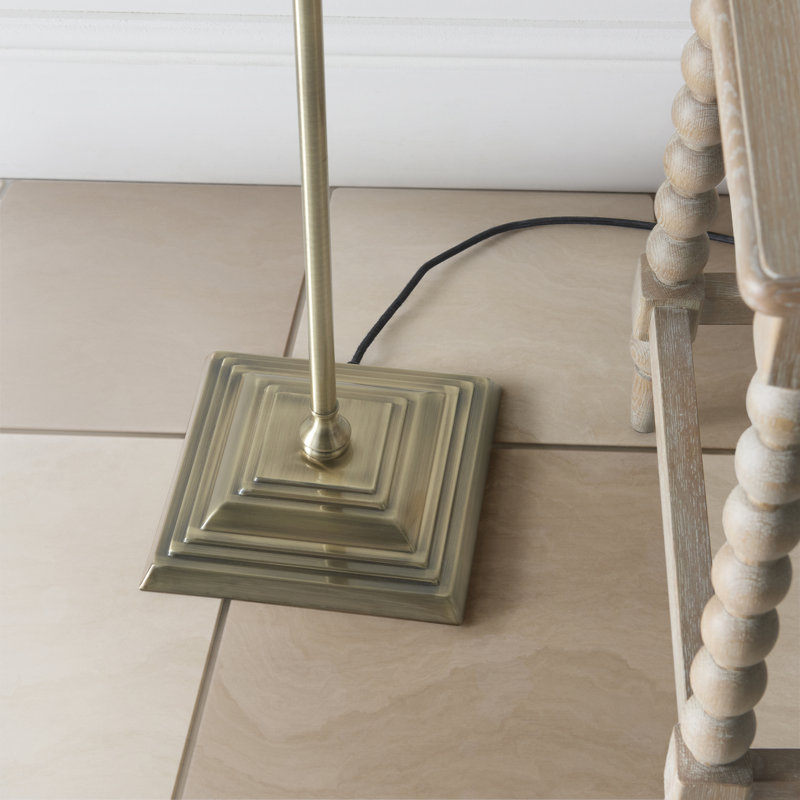 161cm Traditional Floor Lamp, Pink, Antique Brass