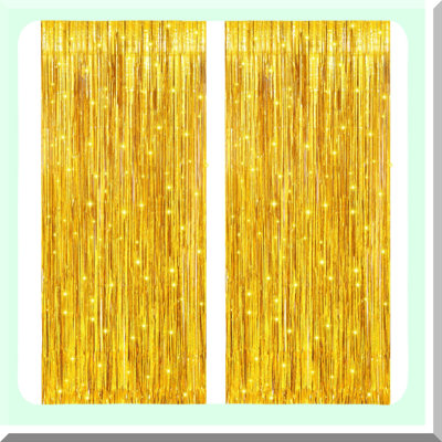 Gold Metallic Fringe Curtains for Party Backdrop and Decorations