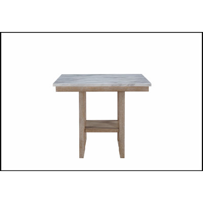 CLAUI Natural Marble Finish Bar Table, Durable and Stylish for Modern Kitchens and Entertaining Spaces.