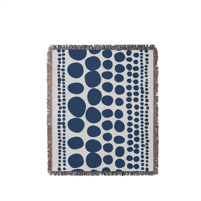 Jeté en coton Ajani, Bleu, 50x60