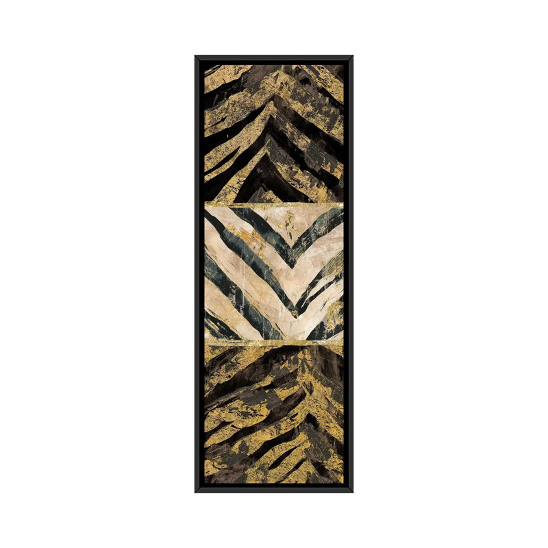 «Zebra Squares I» par Edward Selkirk, impression sur toile tendue, H 36 po x l 12 po x P 1,5 po, Toile avec cadre noir