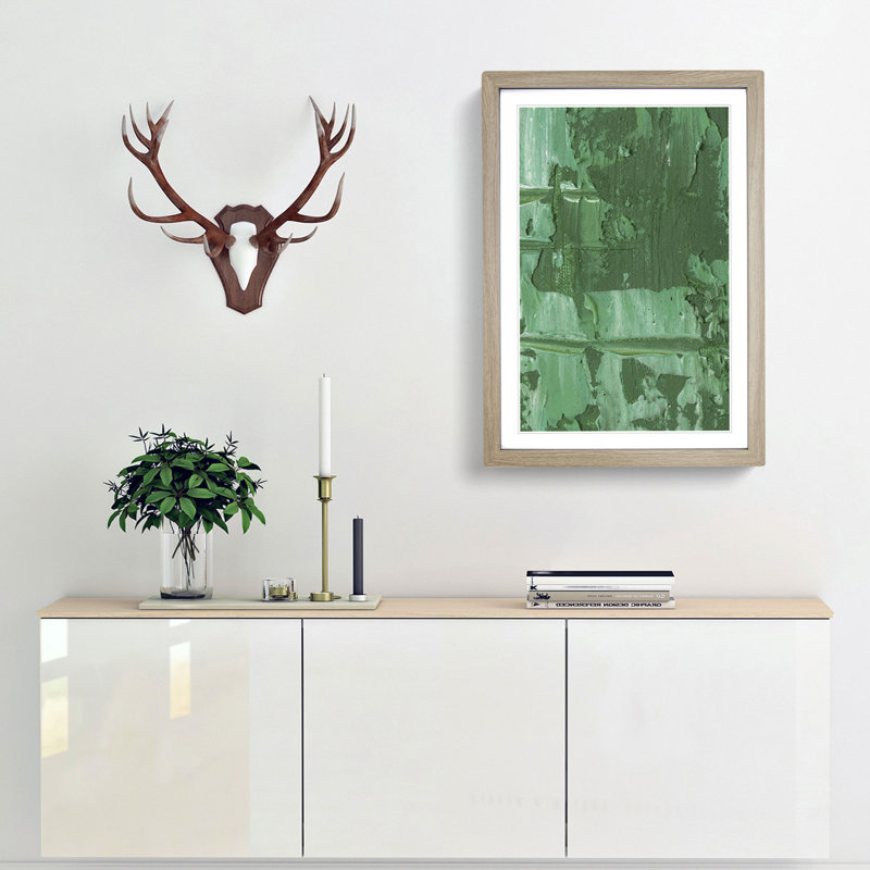 Abstract Art Painting Vol.445 by S.Johnson - Picture Frame Painting Print, 36cm H x 27cm W x 2cm D, Oak Framed