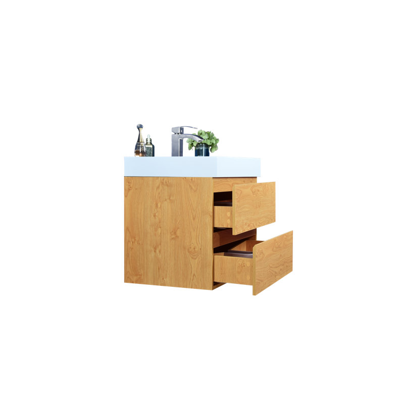 Comptoir de meuble-lavabo simple de 23,5 po avec lavabo blanc