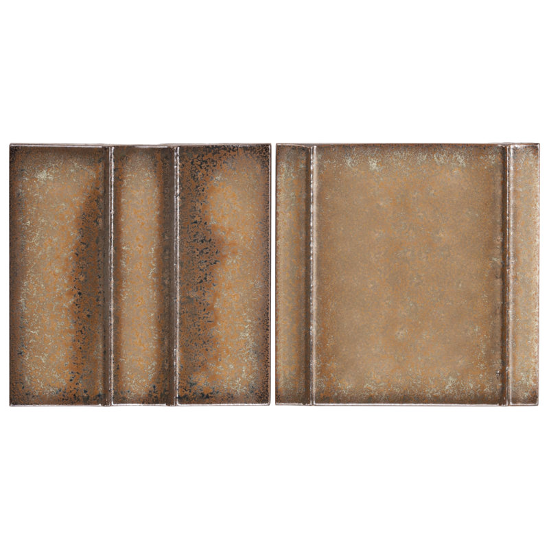 Metaru 5,82 po X 5,82 po Carrelage mural en porcelaine mat 3D aspect métallique (7,82 pieds carrés / caisse), Dorée