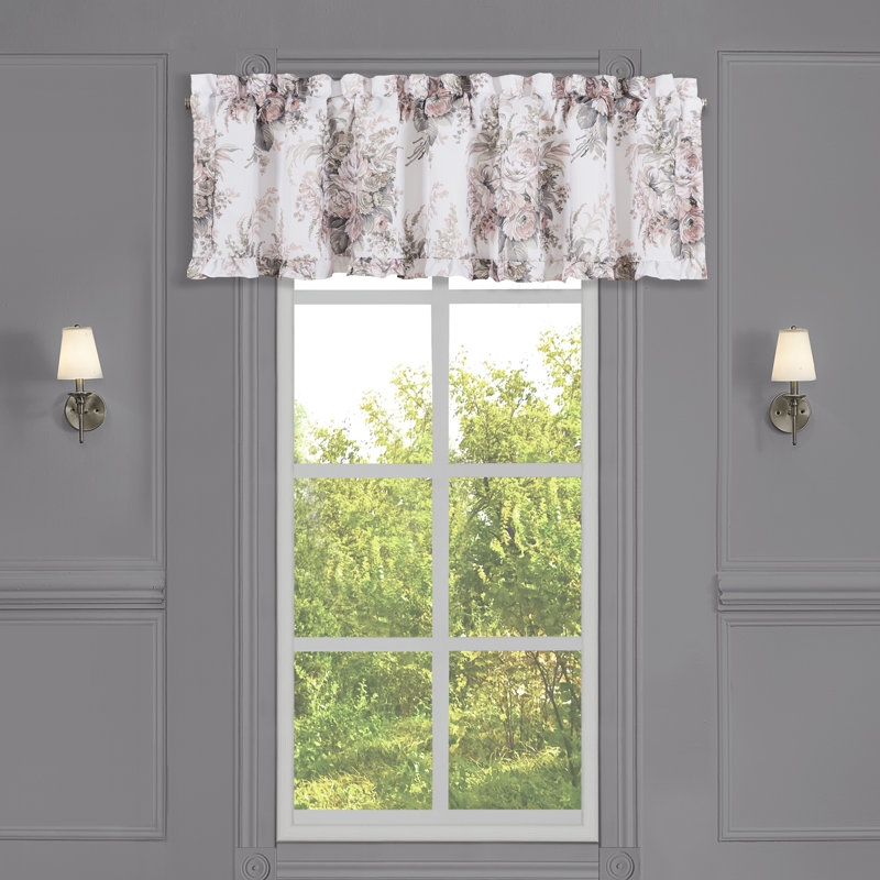 Cantonnière droite 72 "Estelle, Blanc / gris / minéral