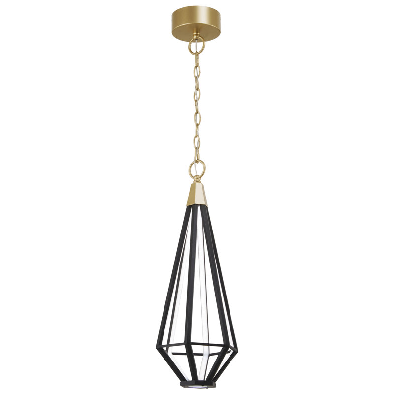 Luminaire suspendu unique en laiton à 1 lumière DEL Dripping Gems, 23" H x 8.25" W x 8.25" D