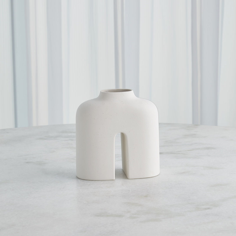 Guardian Handmade Ceramic Table Vase, 8.5" H x 8.25" W x 4.25" D