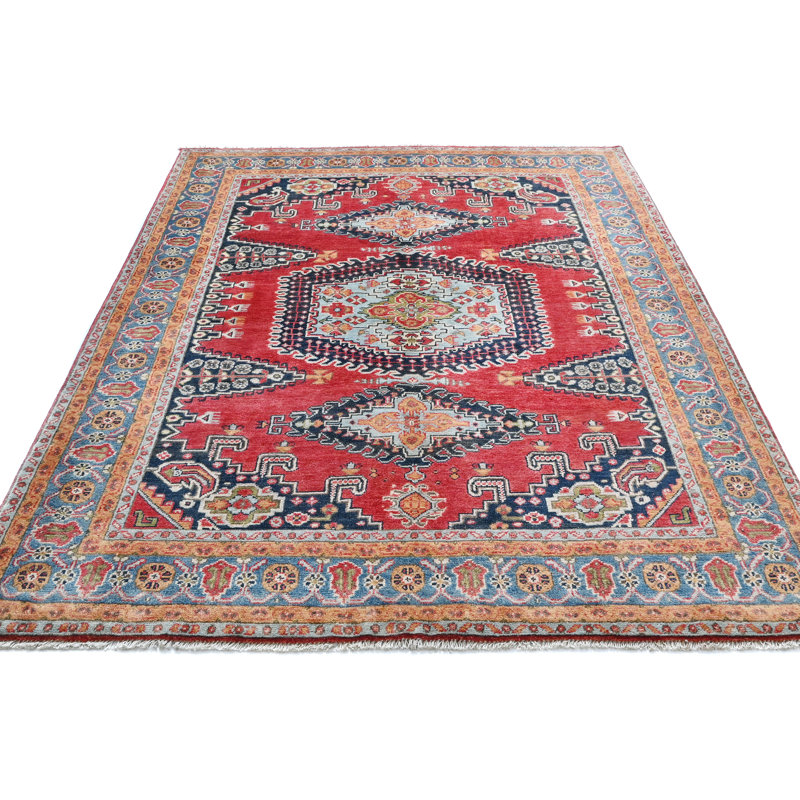 Tapis oriental rouge unique 5X6 One-of-a-Kind