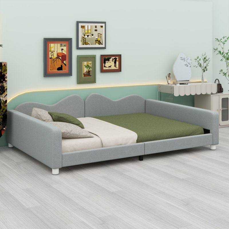 Upholstered Daybed With Cloud-Shaped Backrest