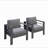 Set Of 2  28" All-Weather Metal Patio Armchairs-2062878067-2062878076