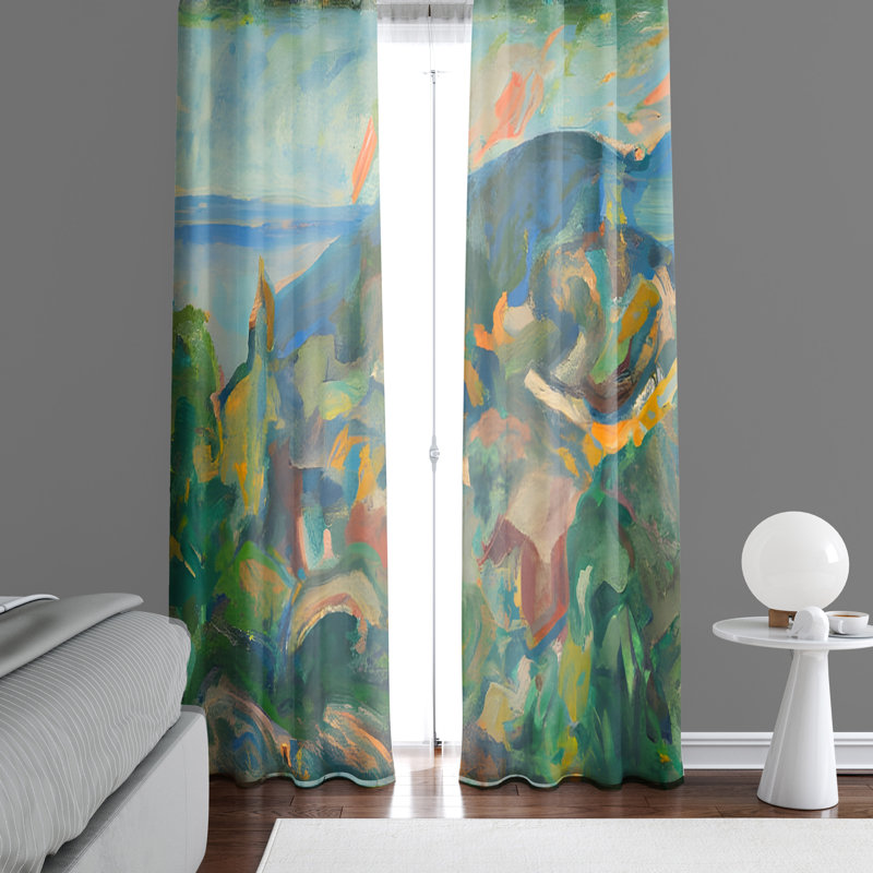 Devione Semi Sheer Curtain Pair, 56" W x 78" L