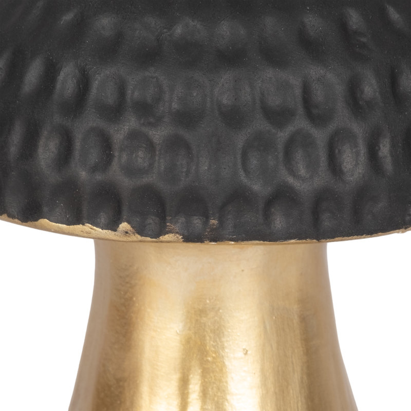 Stoneware and Ceramic Mushroom Figurine with Textured Dome and Modern Decorative Design, 7" H x 5" W x 5" D