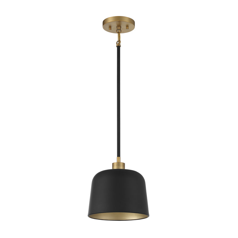 Ellisville 1 - Light Single Empire Pendant in Natural Brass/Black, Natural Brass/Black