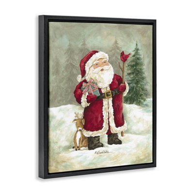 Cadre flottant Joyful Santa & Cuddling Reindeer, design par Diane Kater