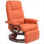  Fauteuil inclinable manuel pivotant à siège simple et petit espace, finition similicuir orange pour le salon