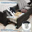 Bookcase Bed with LED Light and Underbed Drawers, Storage Headboard Platform Bed for Teens-102300040