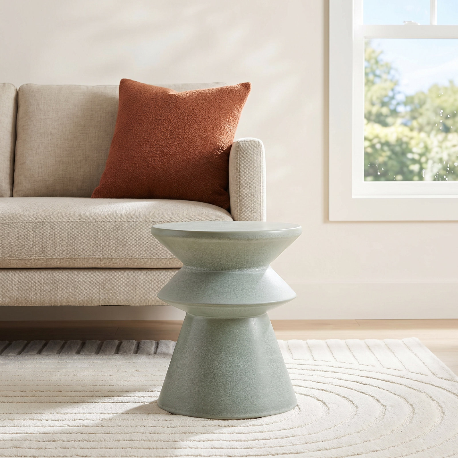 Glazed Garden Accent Stool