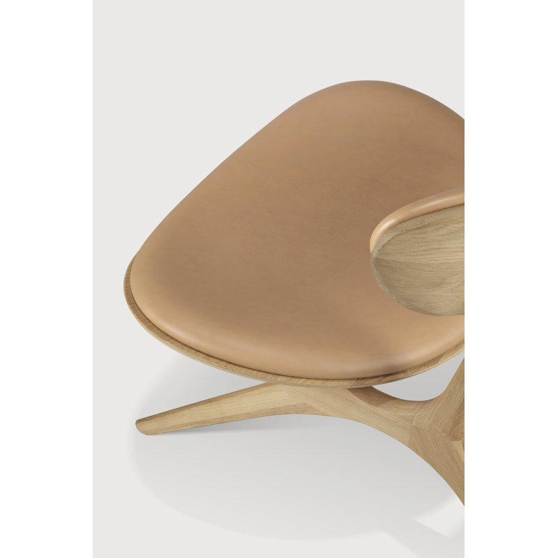 Eye lounge chair - oak - Sienna leather - upholstered seat