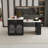80-Inch Expandable Kitchen Island Dining Table Marble-Grain Countertop Power Outlet Mobile Storage Cart Cabinet 2 Drawers-1962572042-1962572043