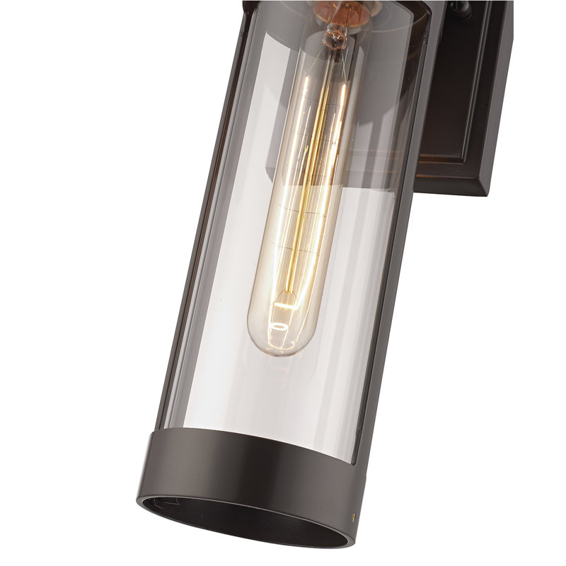 Hester Outdoor Aluminum Wall Light, Powder Coated Bronze, 12.5" H x 4.3" W x 4.3" D