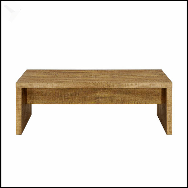 Rectangular Engineered Wood Coffee Table With Rustic Charm And Sturdy Construction For Modern Living Spaces