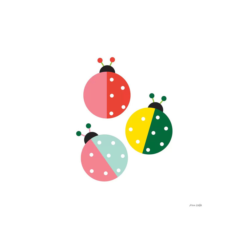Ladybugs Three by Ann Kelle - Wrapped Canvas Print, 30.48 cm H x 30.48 cm W