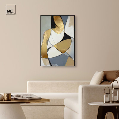 Gold Leaf Contours Canvas by Art Remedy