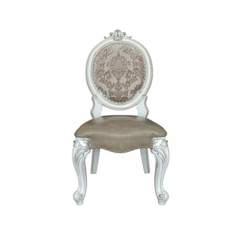 Chaise d'appoint rembourrée King Louis, Blanc os