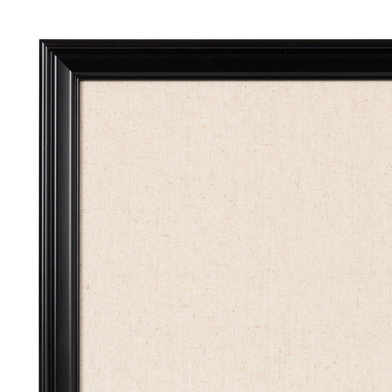 Tableau d'affichage en tissu biseauté Adlynn, 36" H x 24" L, Noir