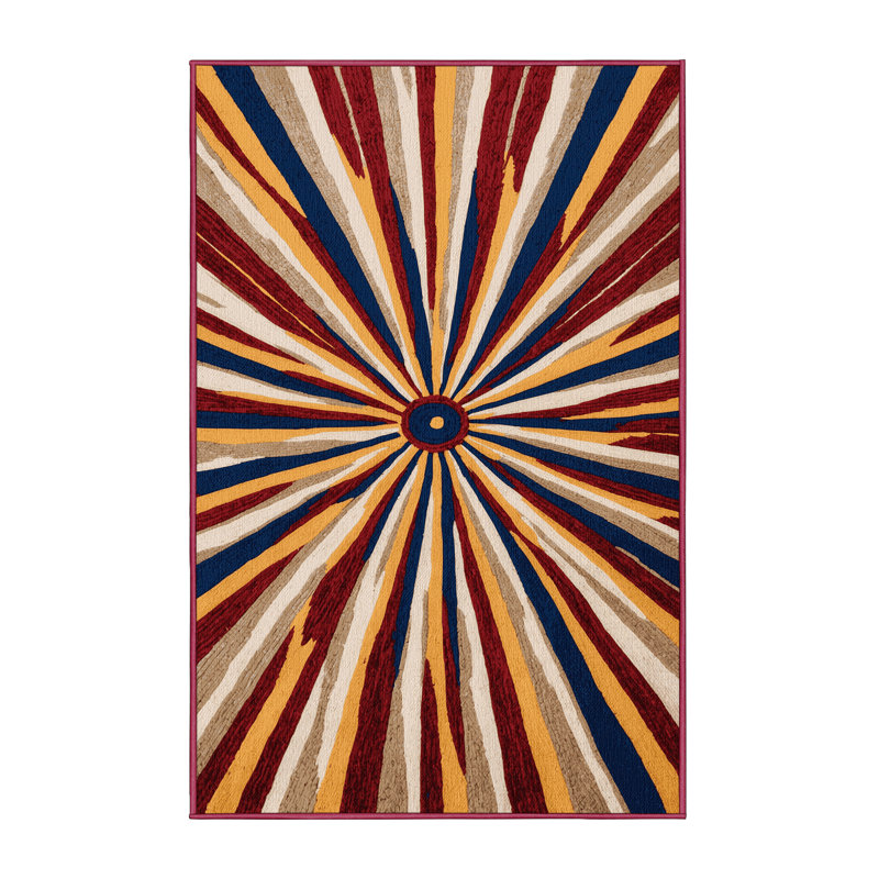 Washable Sun Rays Hawaiian Area Rug, Runner 2' x 5'