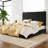 4-Drawer Velvet Upholstered Storage Platform Bed with Adjustable Headboard-672555047-672555044