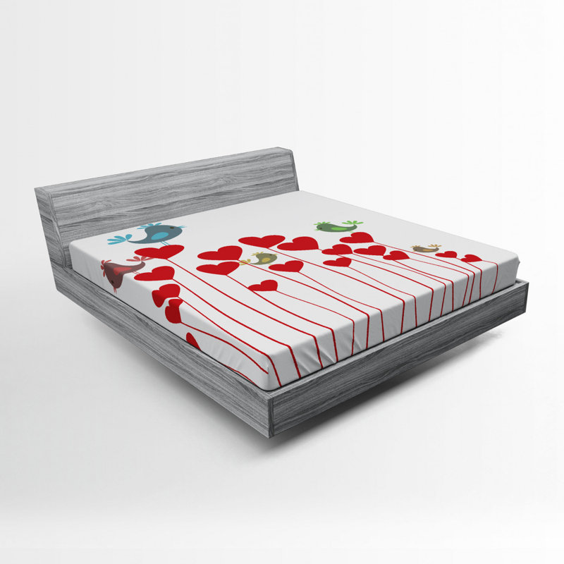Drap-housse en microfibre Love, Drap-housse de taille double