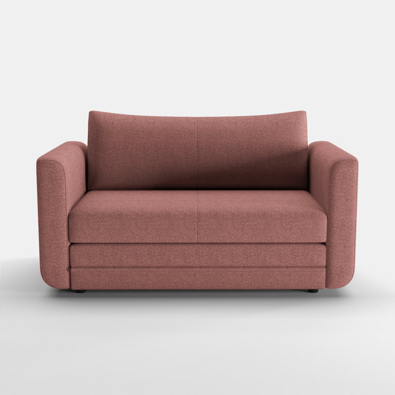 Jalyn 50" Square Arm Sleeper, Dusty Rose Polyester