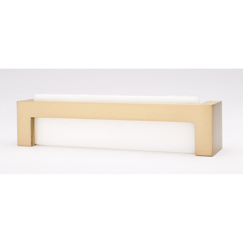 Poignée de meuble décorative en verre transparent 5 po Skyline CTC, Laiton satiné / blanc