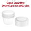 2500 unités de 2,5 oz (75 ml) de ramequins jetables transparents en plastique avec couvercles
