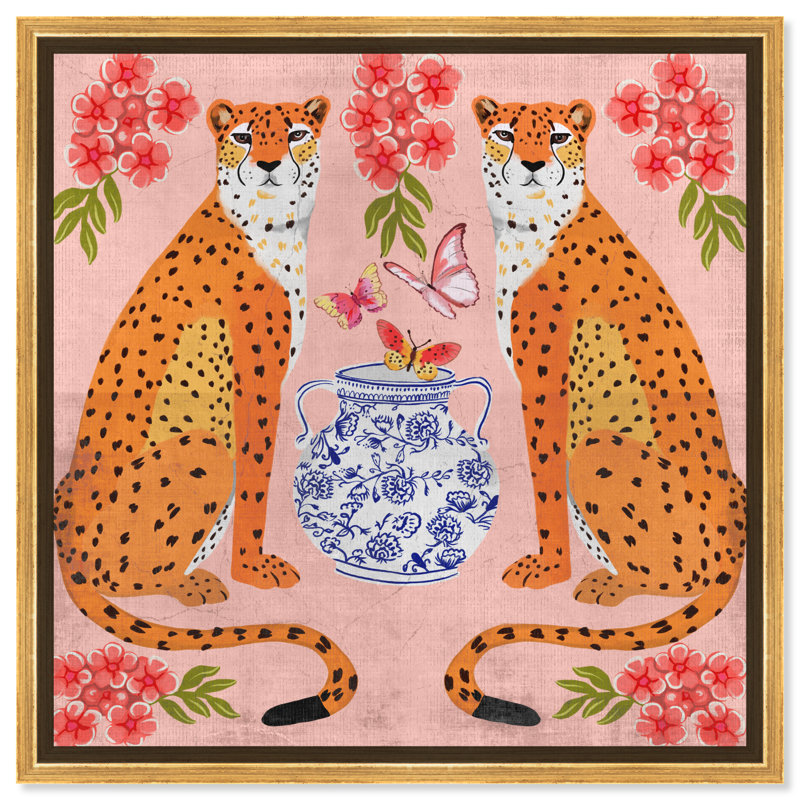 Great Mother Cheetahs " Great Mother Cheetahs " by Oliver Gal, Gold Floater Framed Canvas, 31.5" H x 31.5" W