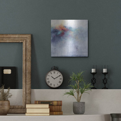  'Colorful Cascade' by Karen Hale Metal Wall Art, 12" x 12"